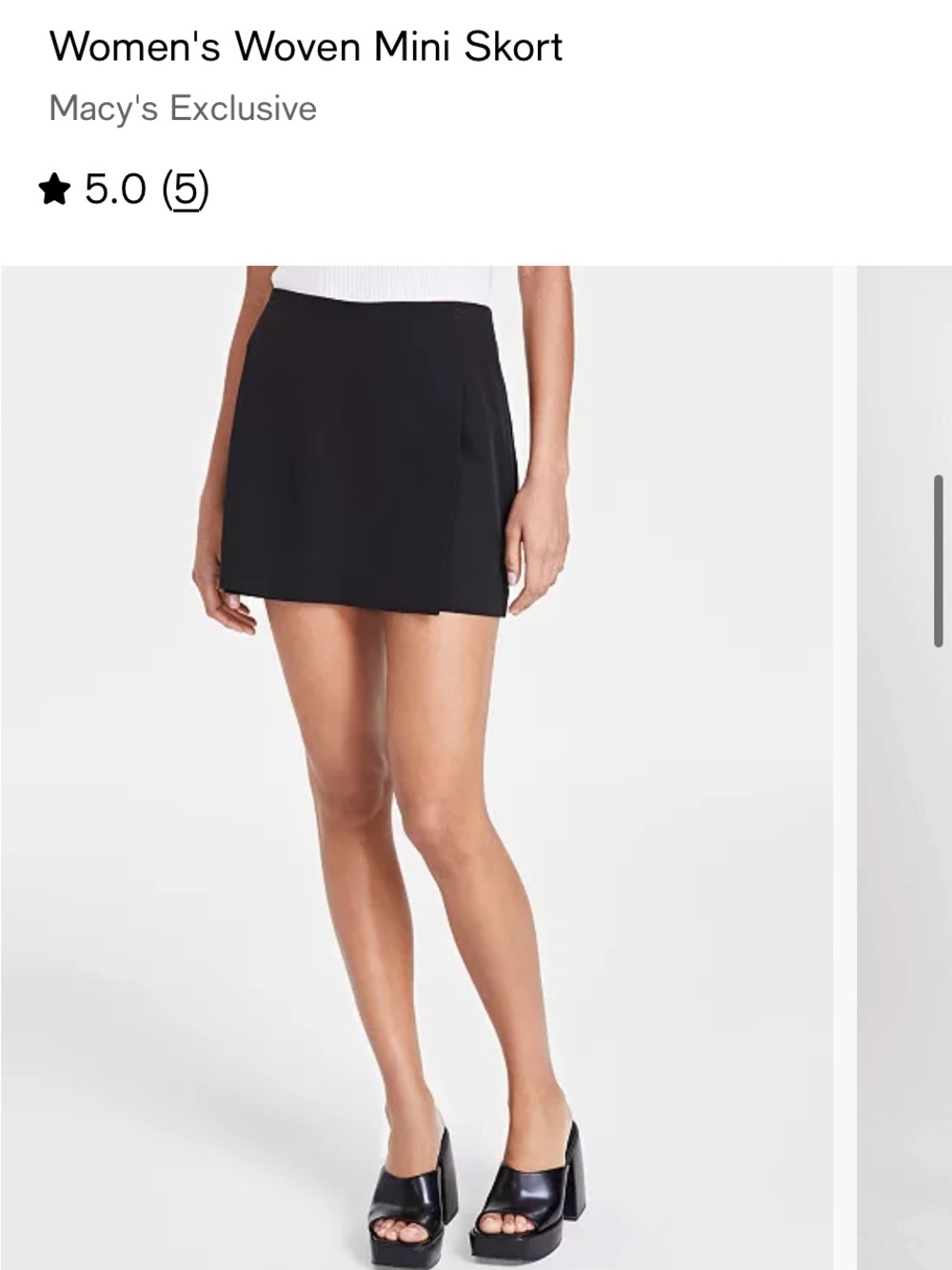 Bar Il Black Woven Mini Skort -